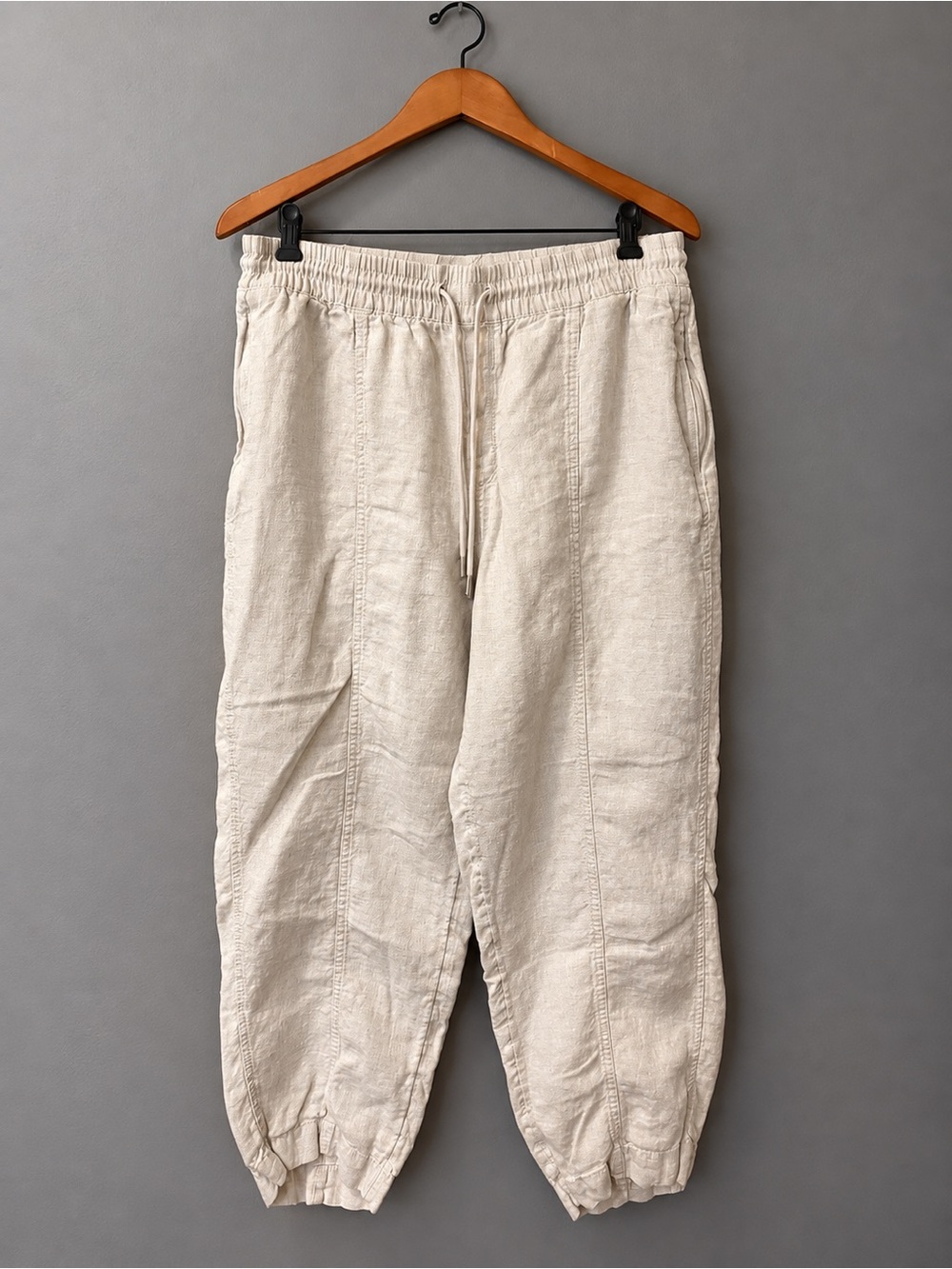 Athleta Beige Linen Drawstring Pants